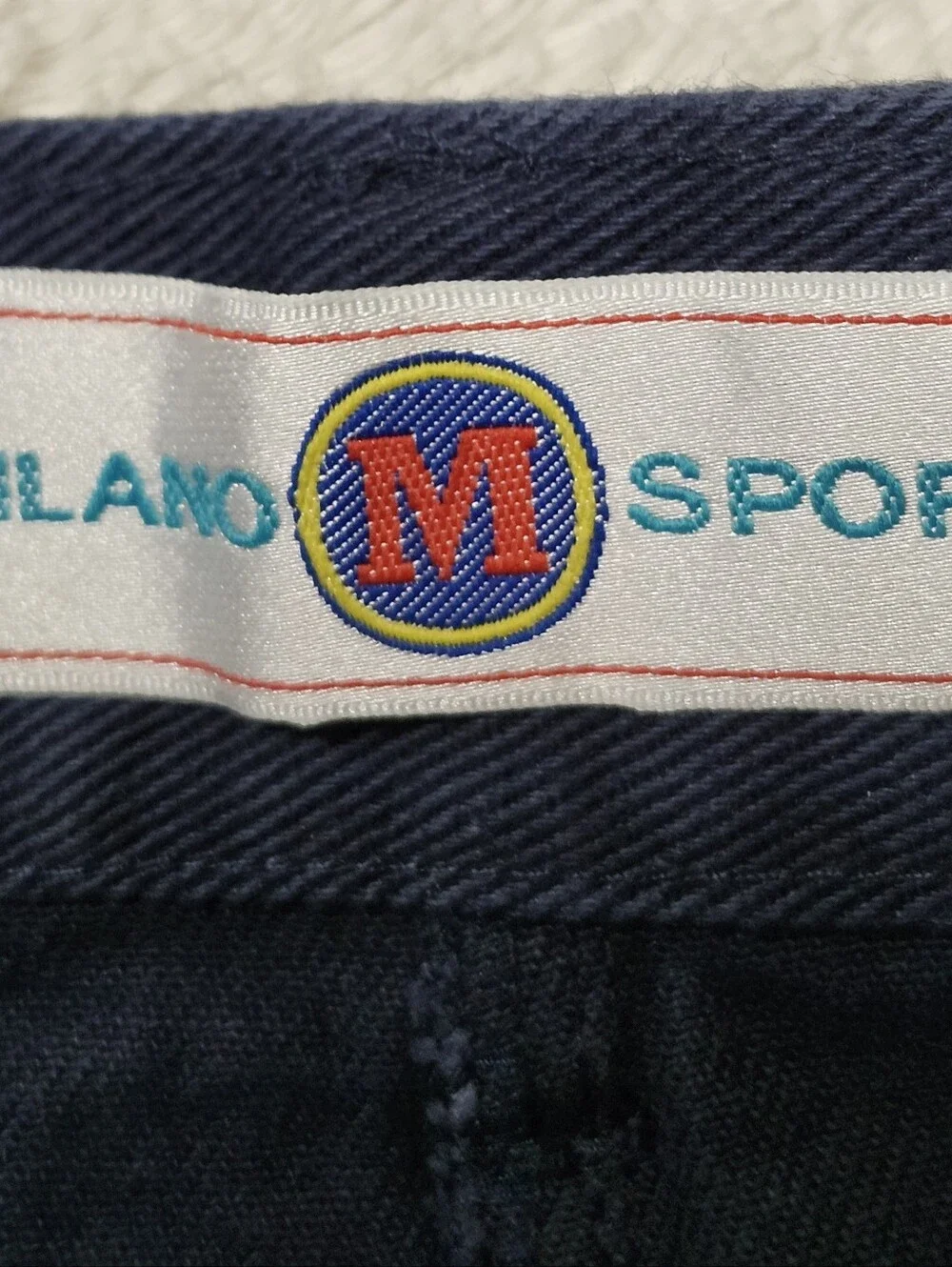 • NWT Milano Sport Women's Vintage High Rise Shorts With Belt 14 Blue Pockets
